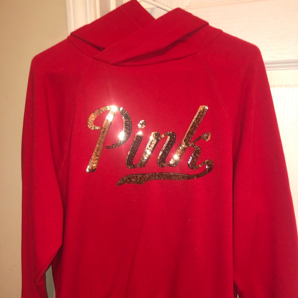 victoria secrets pink hoodie